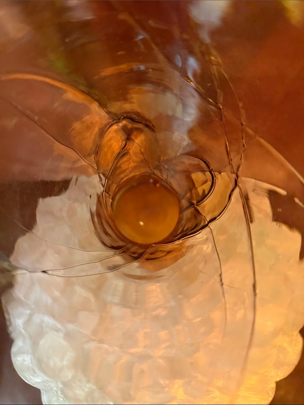 Vintage MCM Amber Glass Decorative Vase - Elegant Home Accent